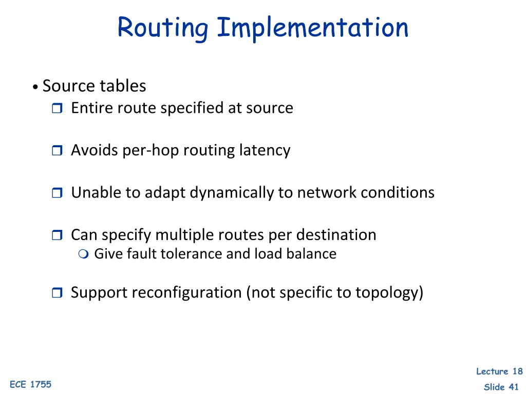 routing implementation