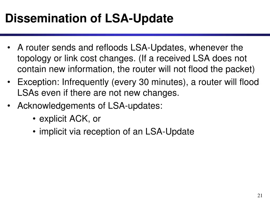 dissemination of lsa update