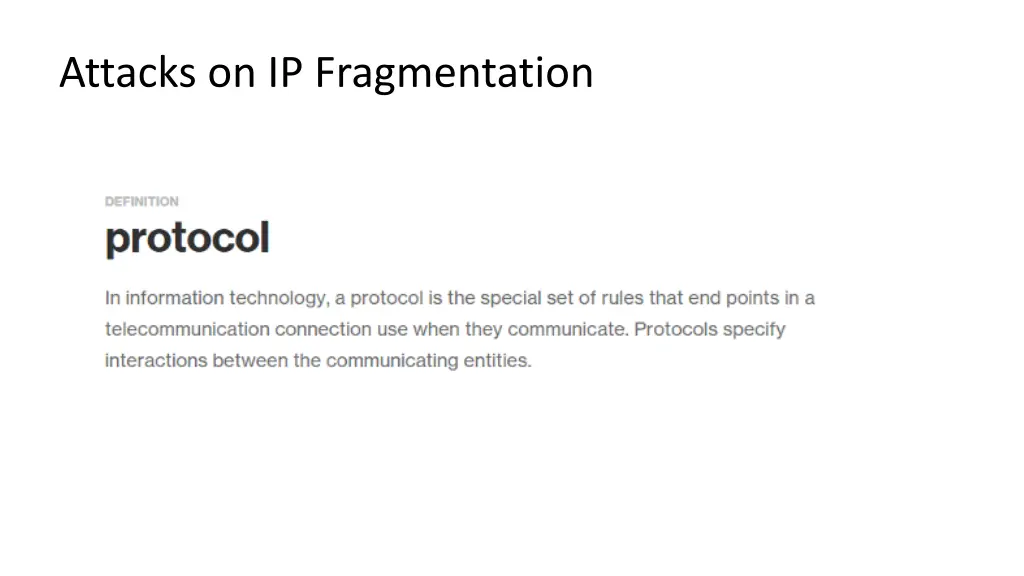 attacks on ip fragmentation