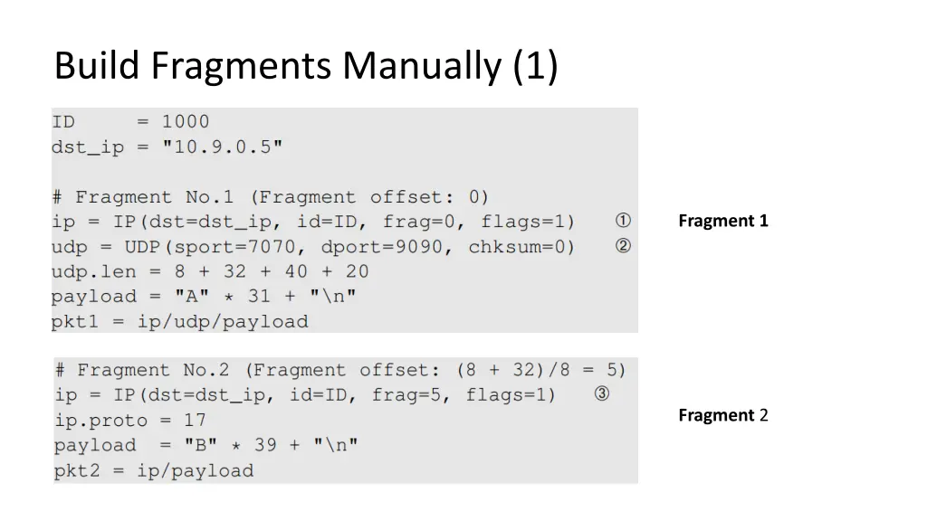 build fragments manually 1