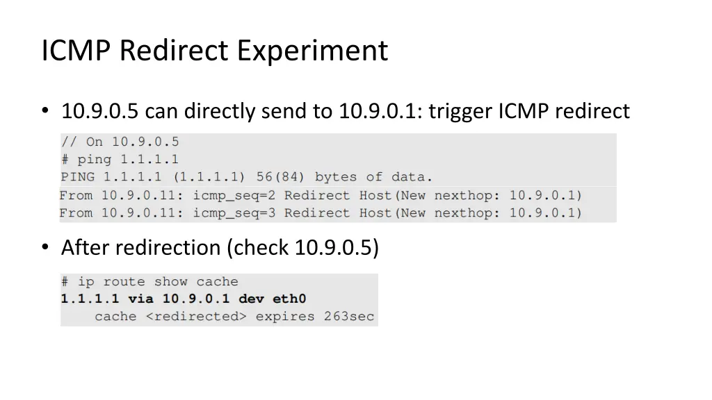icmp redirect experiment