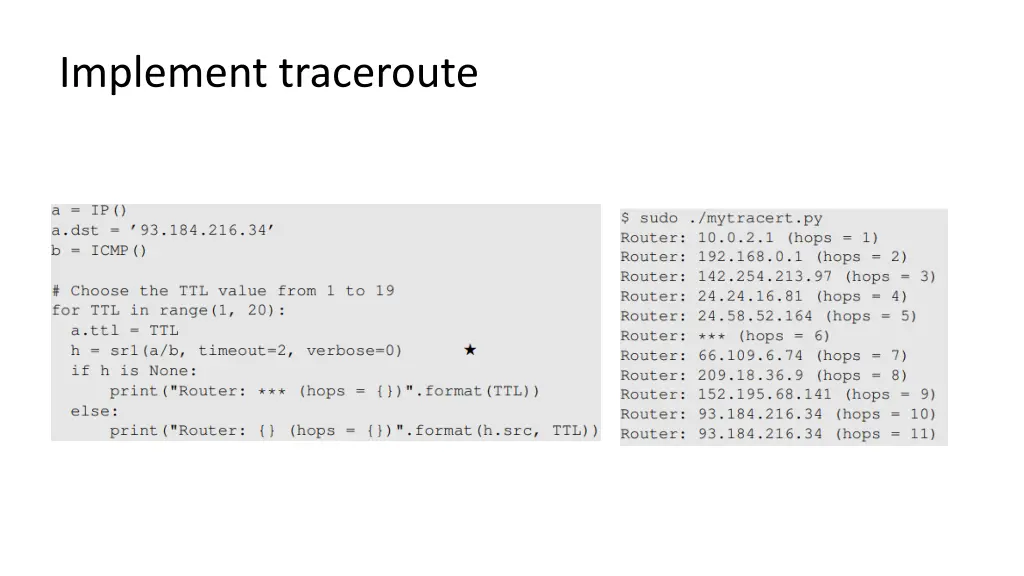 implement traceroute