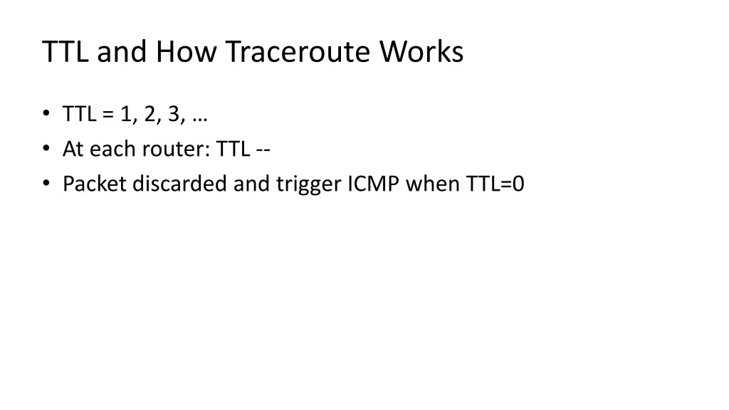 ttl and how traceroute works