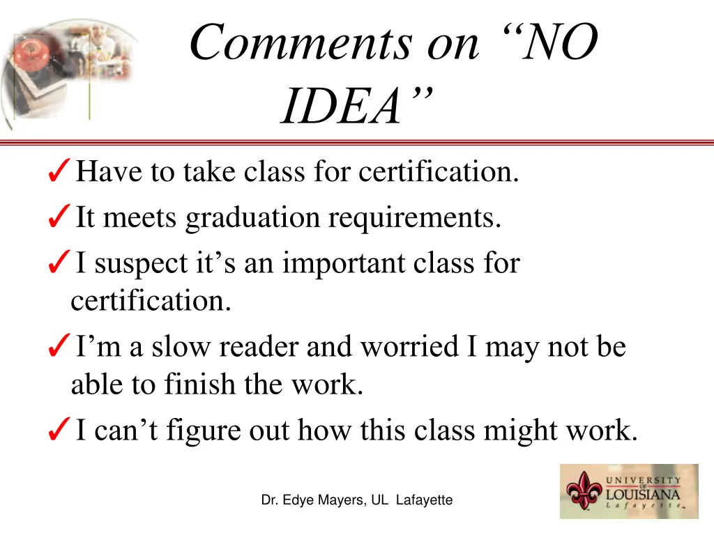 comments on no idea