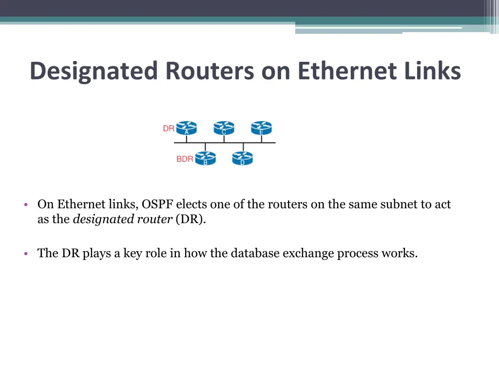 designated routers on ethernet links
