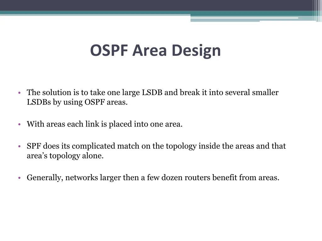 ospf area design 1