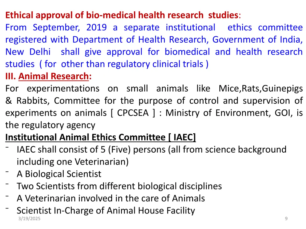 ethical approval of bio medical health research