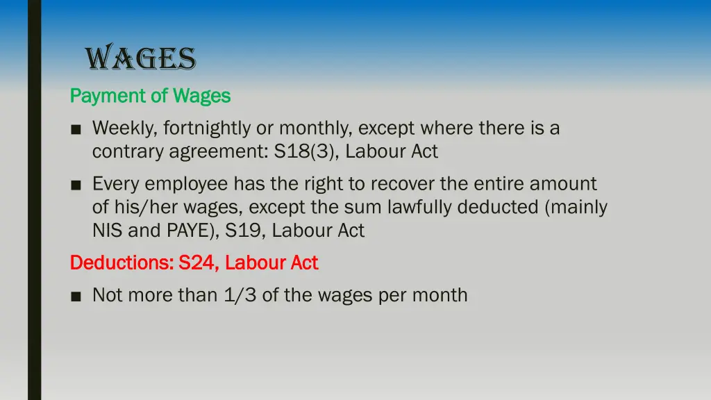 wages payment of wages payment of wages weekly