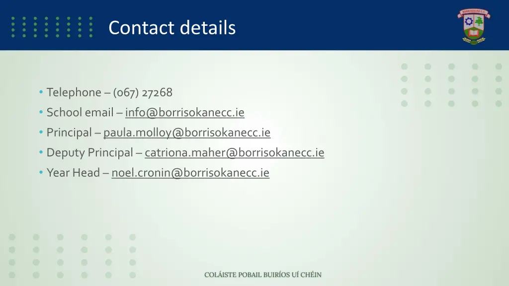 contact details