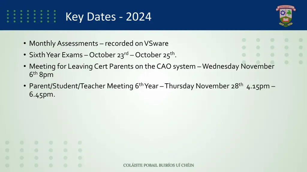 key dates 2024
