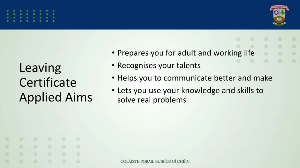 prepares you for adult and working life