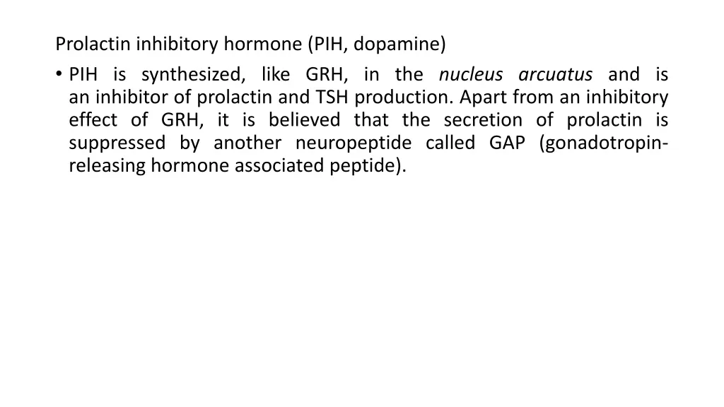 prolactin inhibitory hormone pih dopamine