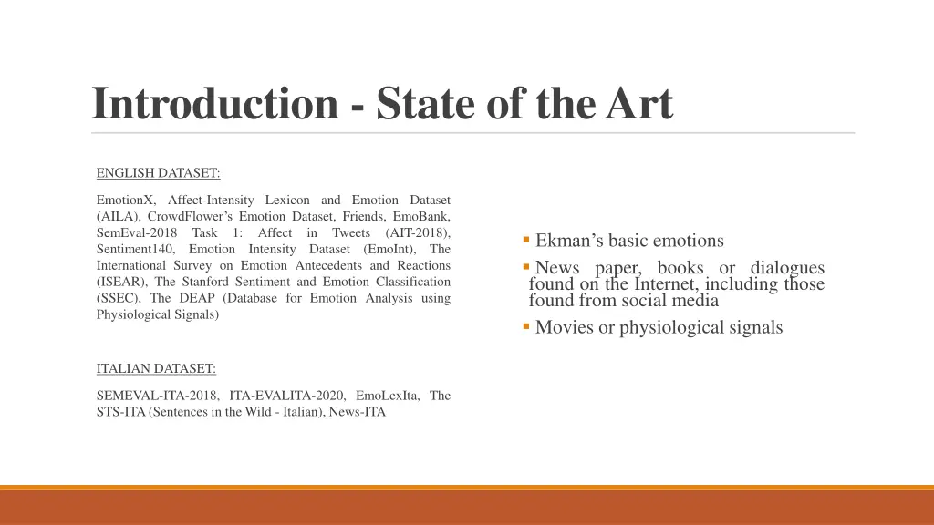 introduction state of the art