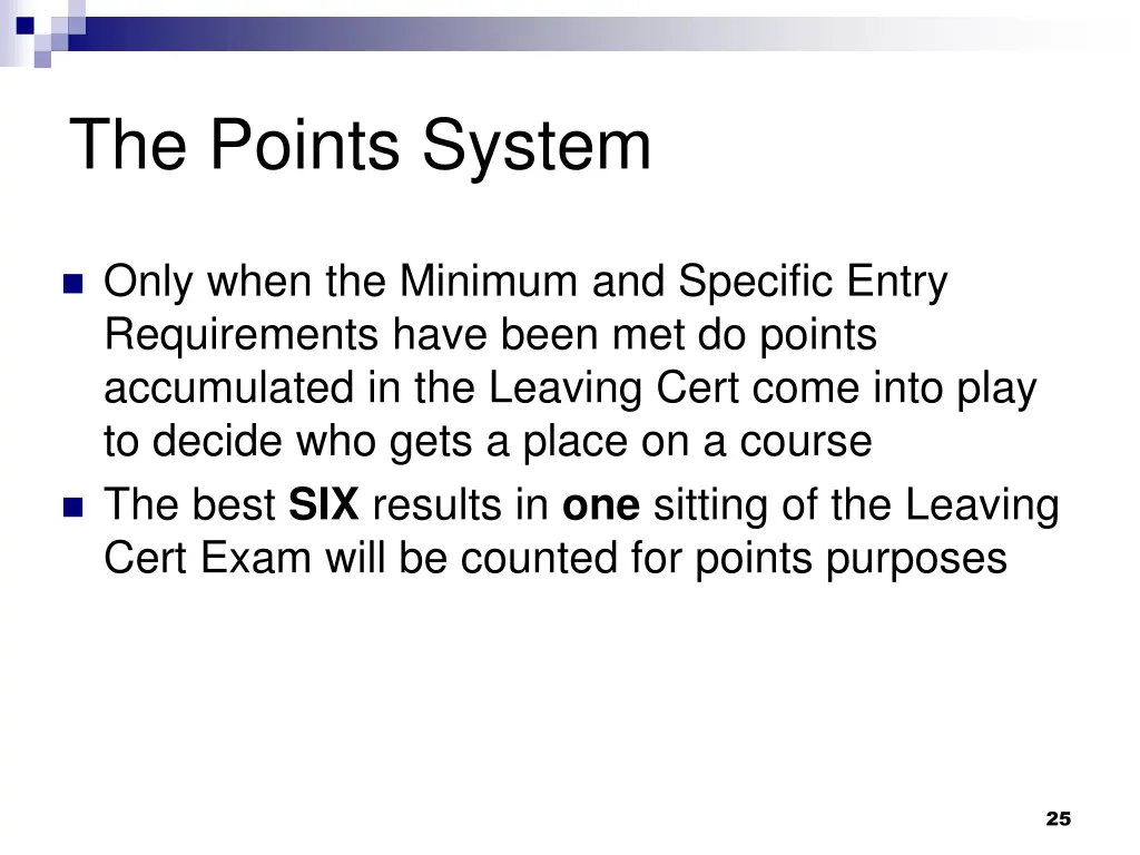 the points system