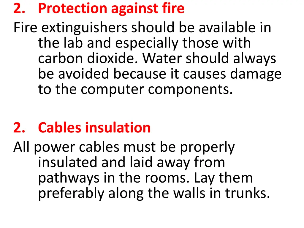 2 protection against fire fire extinguishers
