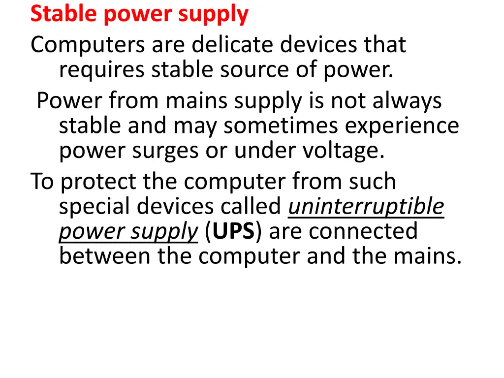 stable power supply computers are delicate