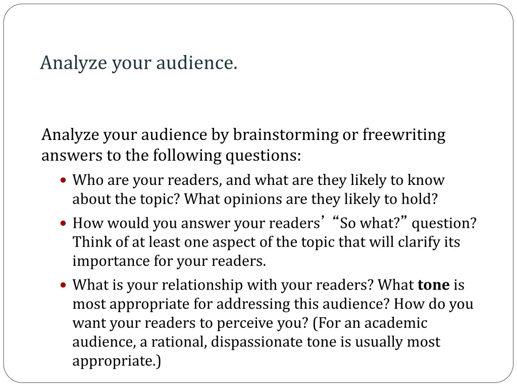 analyze your audience