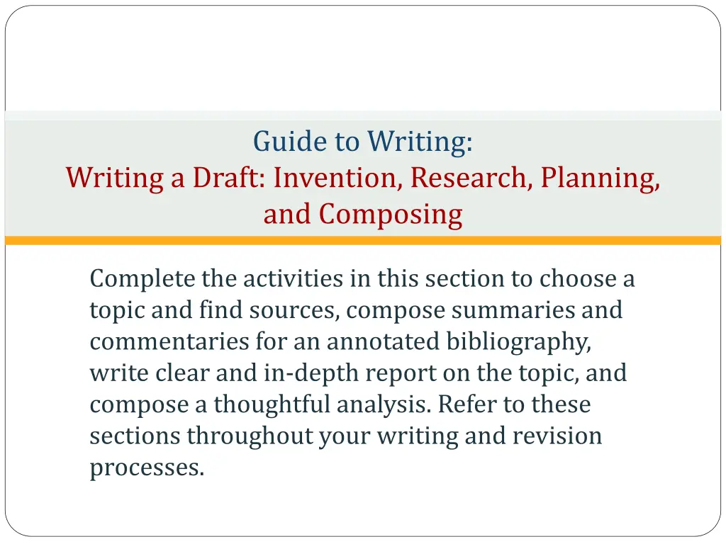 guide to writing