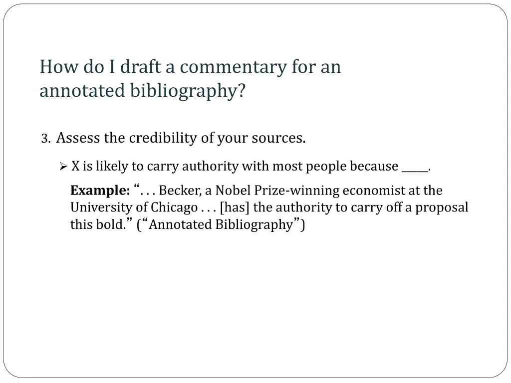 how do i draft a commentary for an annotated 1