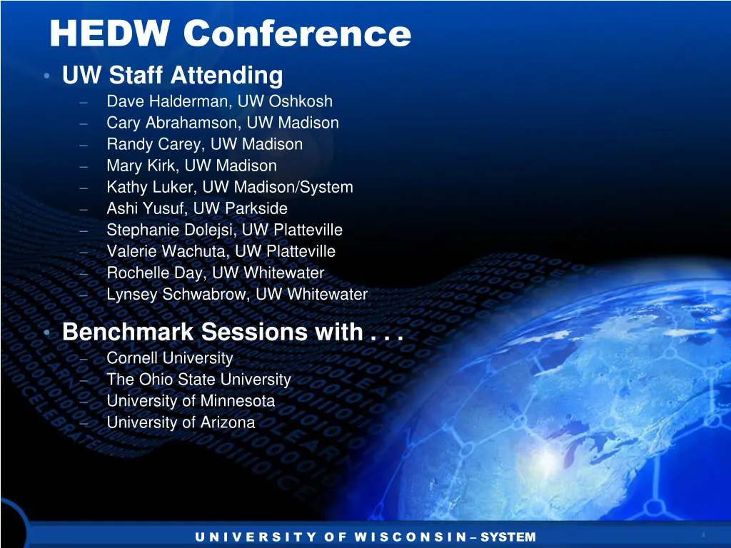 hedw conference uw staff attending dave halderman