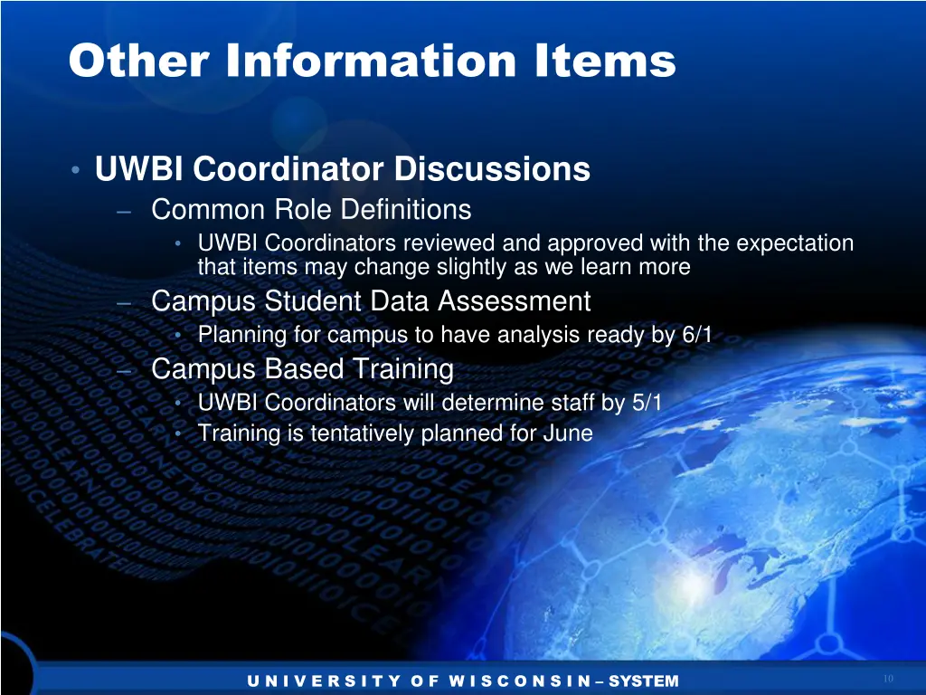 other information items