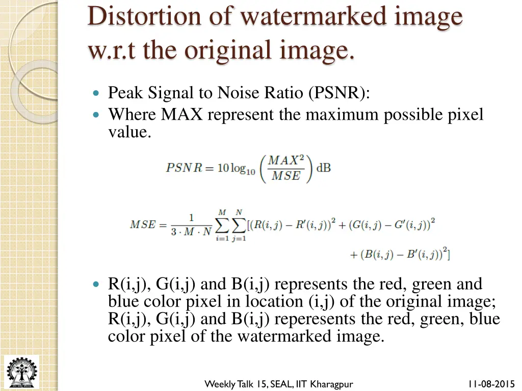distortion of watermarked image