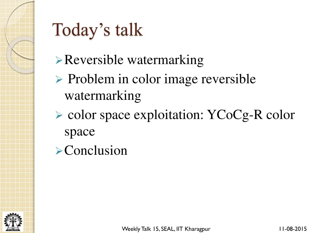 today s talk