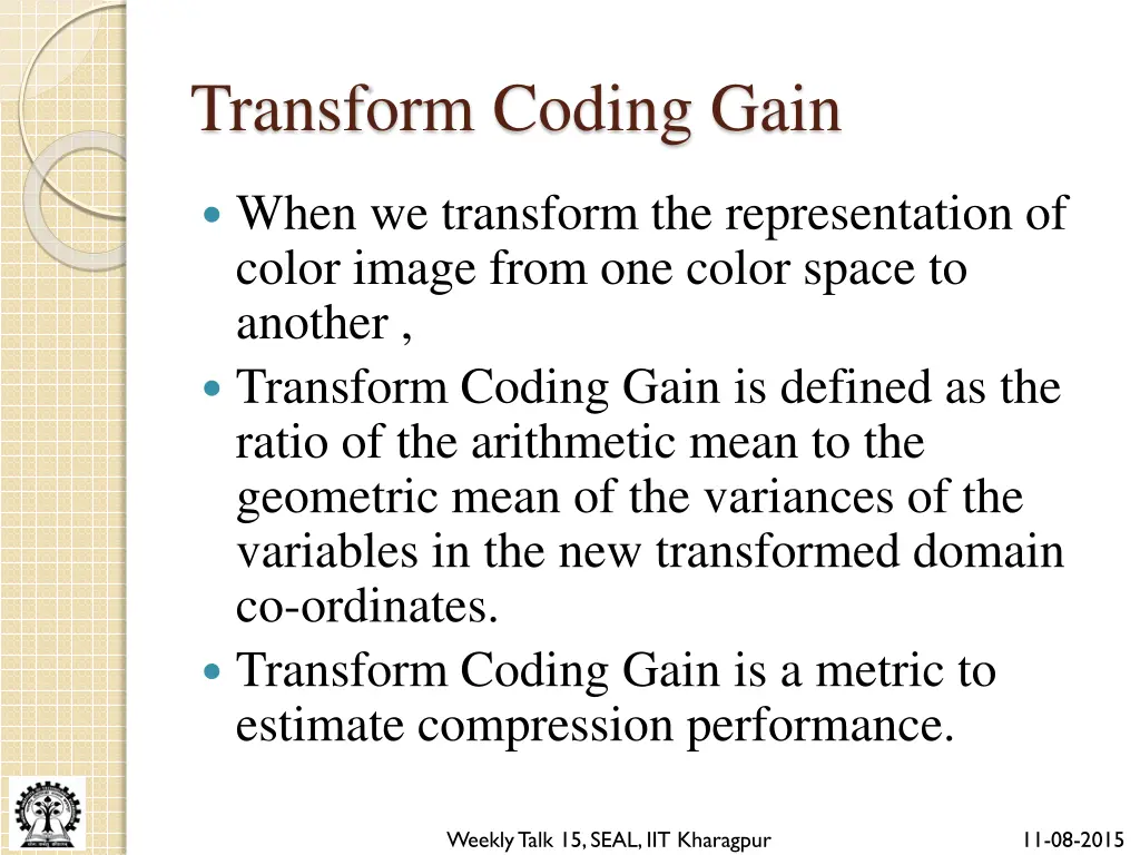 transform coding gain