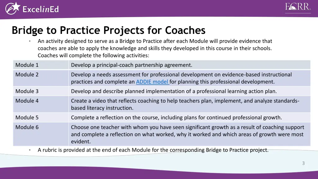 bridge to practice projects for coaches