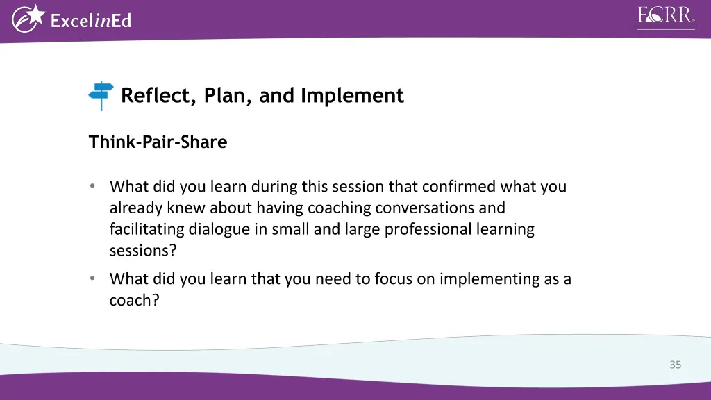 reflect plan and implement