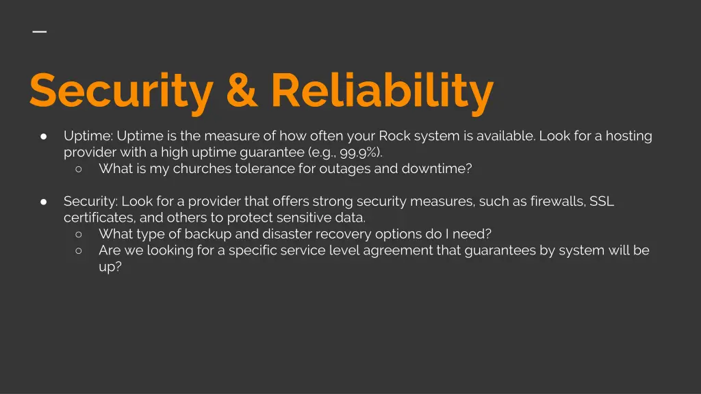 security reliability