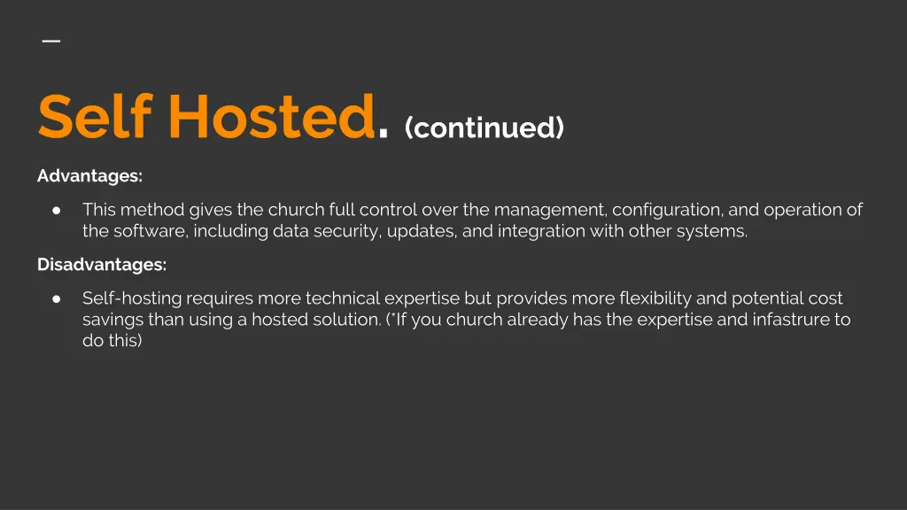 self hosted continued