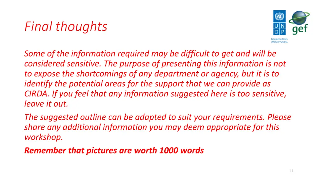 final thoughts