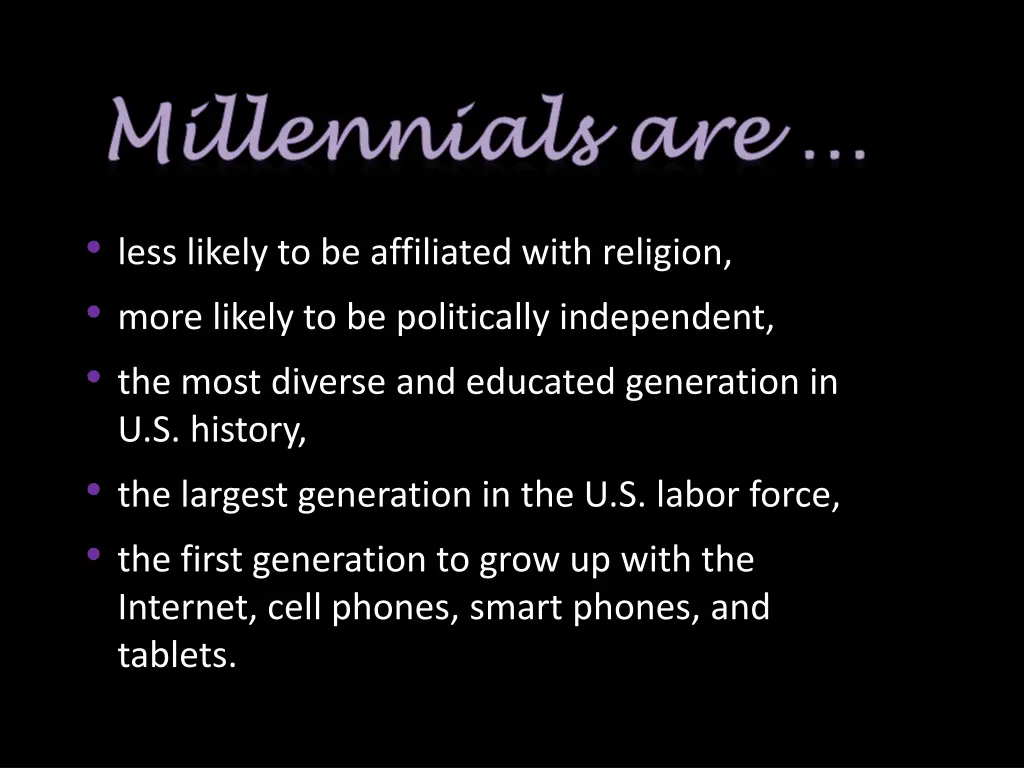 millennials millennials are