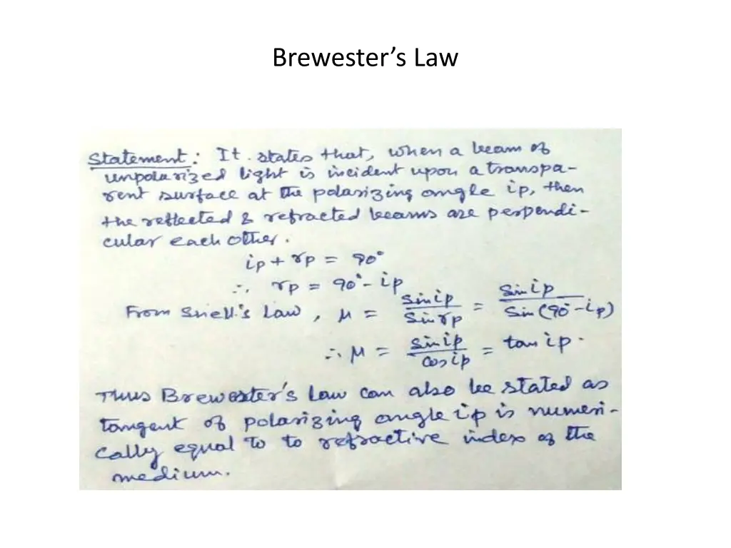 brewester s law