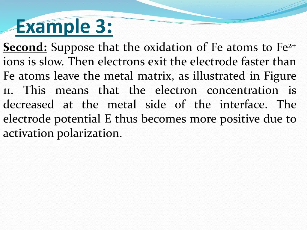 example 3 second suppose that the oxidation