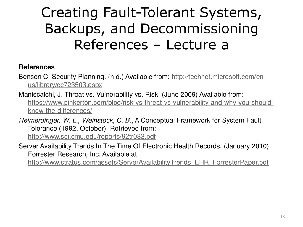 creating fault tolerant systems backups 2