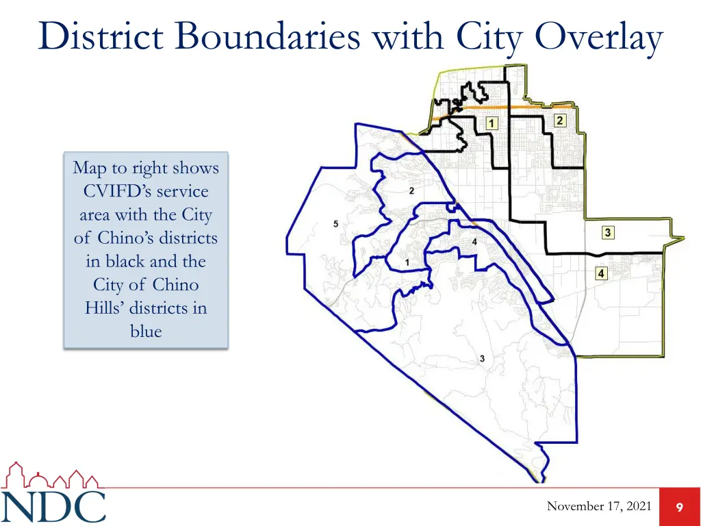 district boundaries with city overlay