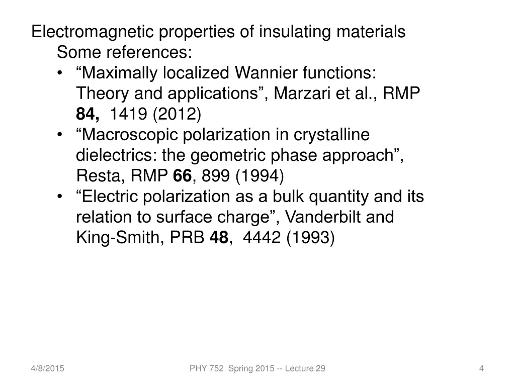 electromagnetic properties of insulating