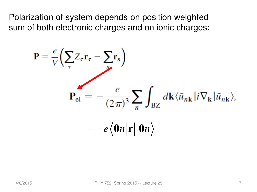 polarization of system depends on position