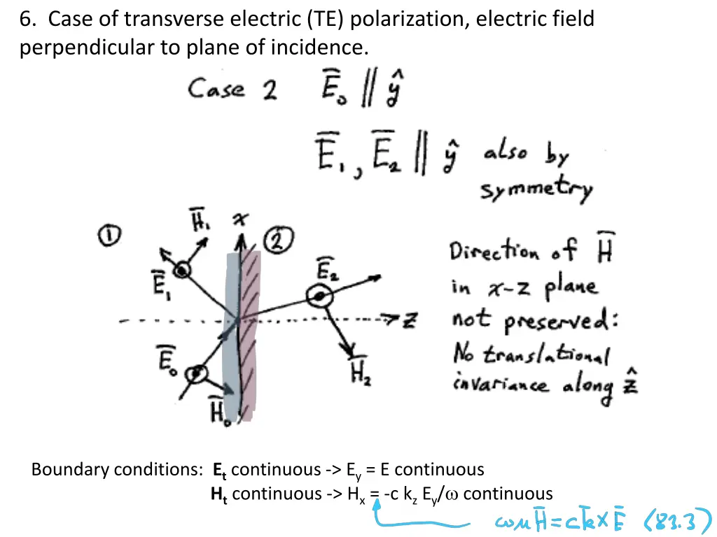 6 case of transverse electric te polarization