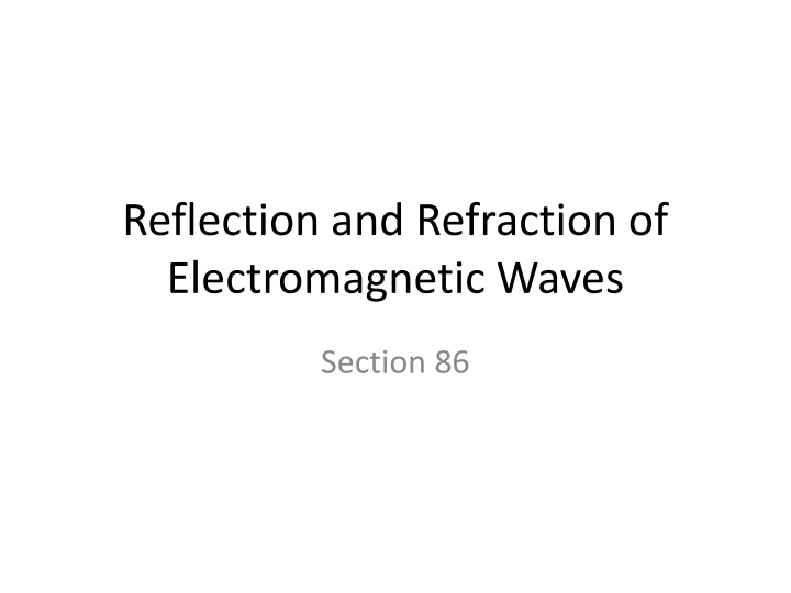 reflection and refraction of electromagnetic waves