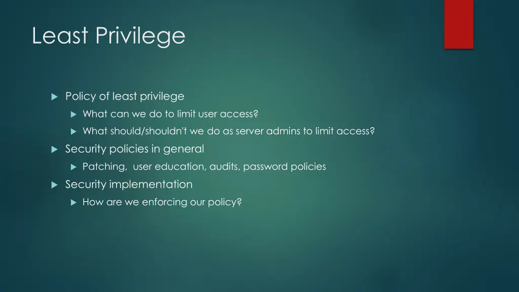 least privilege