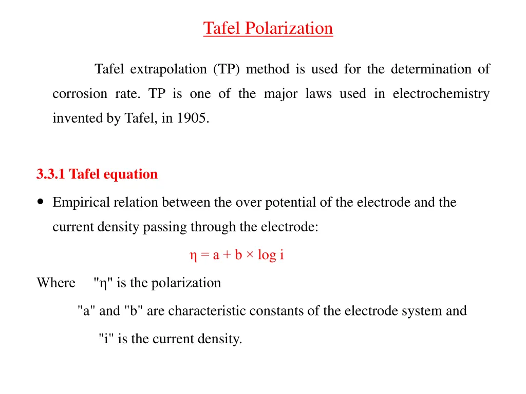 tafel polarization