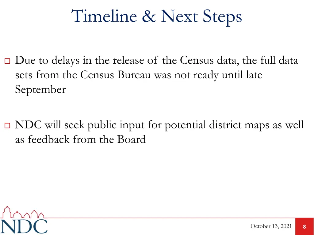 timeline next steps