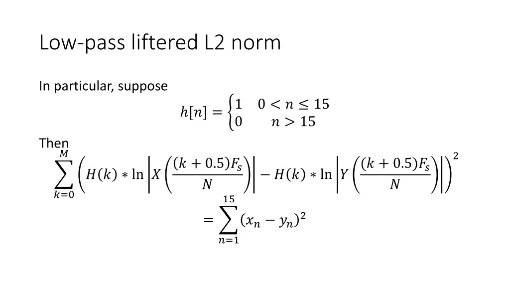 low pass liftered l2 norm 1