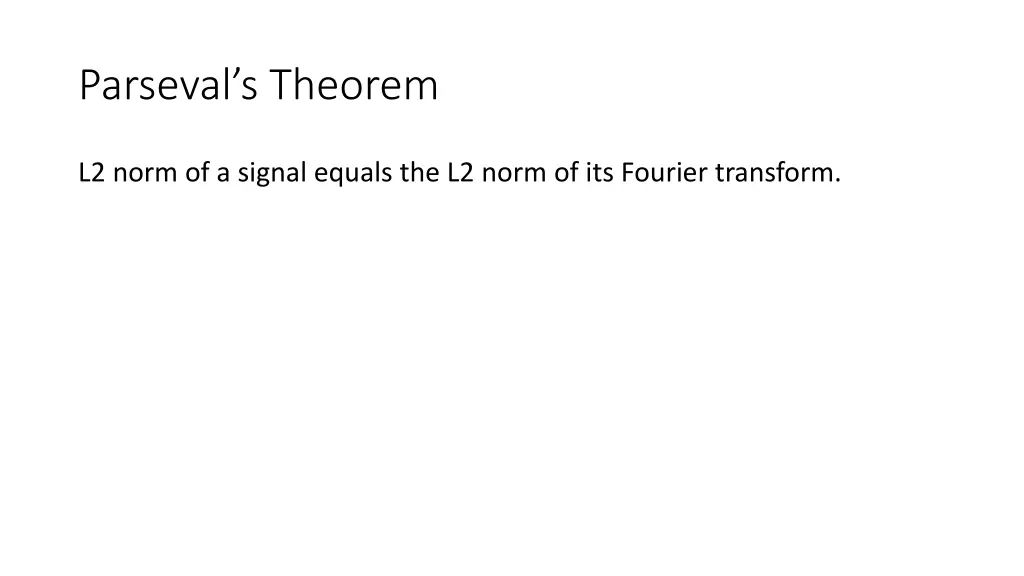 parseval s theorem