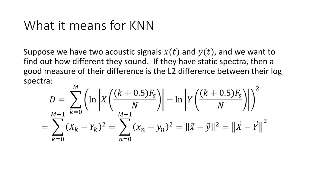 what it means for knn