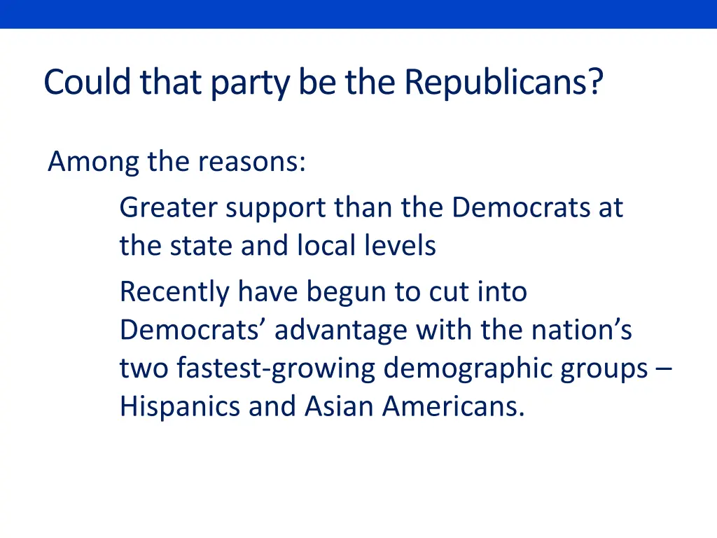 could that party be the republicans