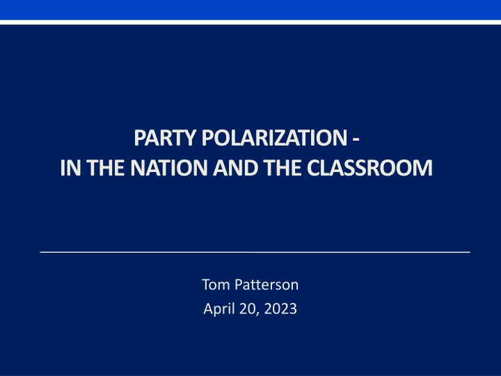 party polarization in the nation and the classroom